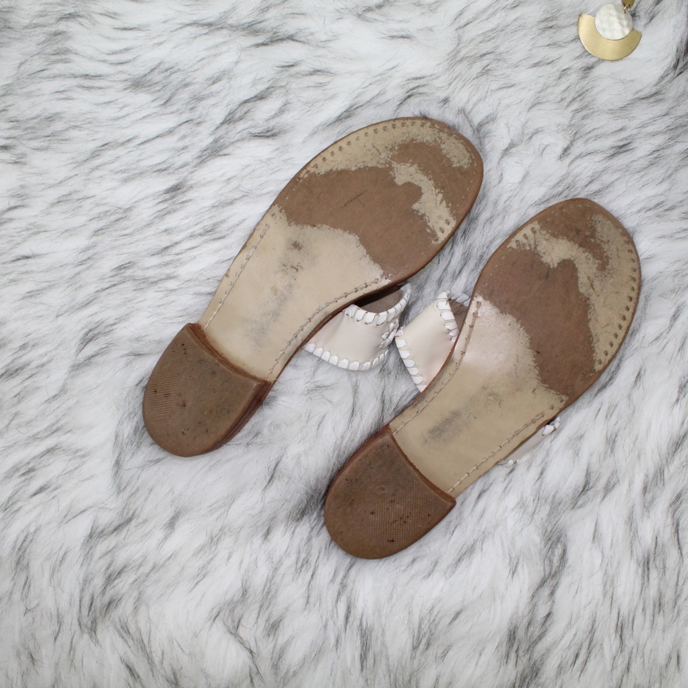 SOLD Jack Rogers Palm Beach Sandal in Cream White - Picture 7 of 8